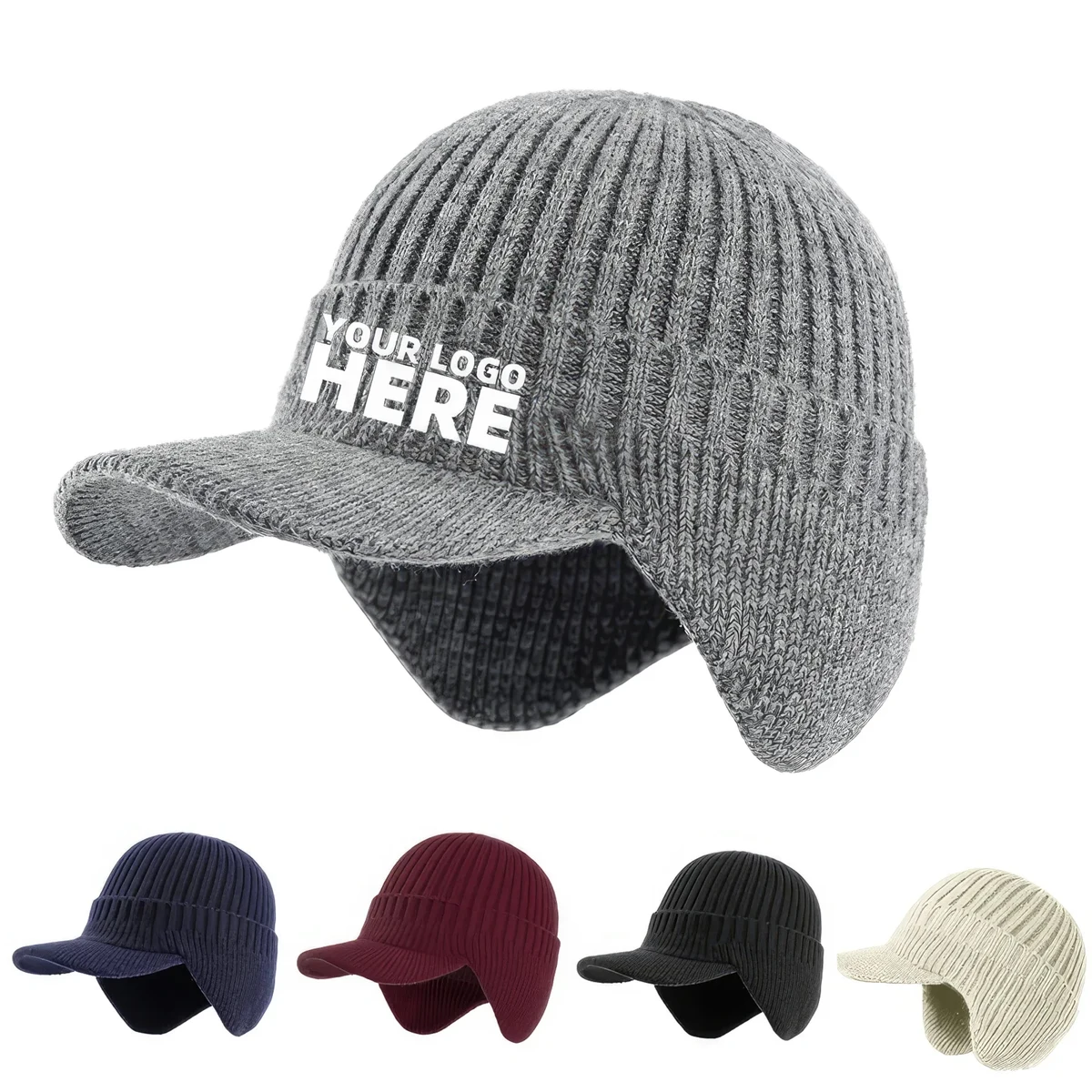 Earflaps Warm Knit Hat 1