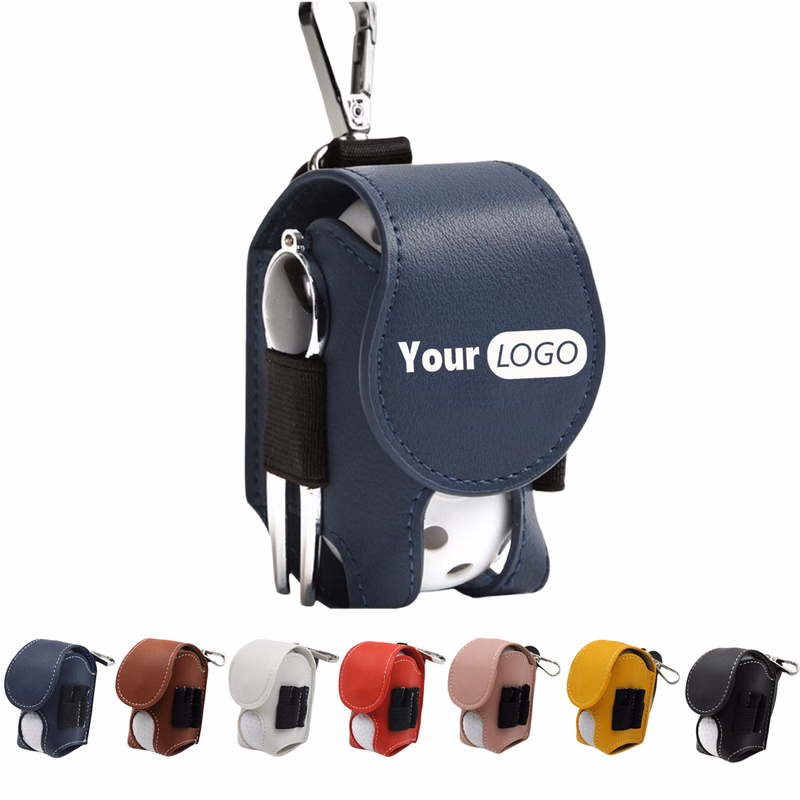 Portable Small Golf Ball Set Bag with PU Leather Material