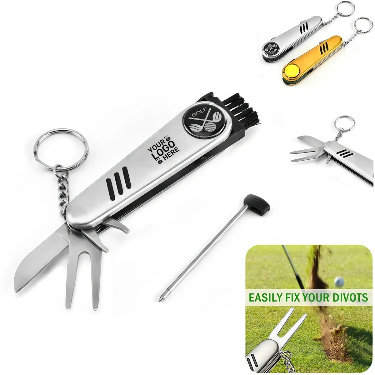 7 In 1 Stainless Steel Pocket Golf Tool Kit 1