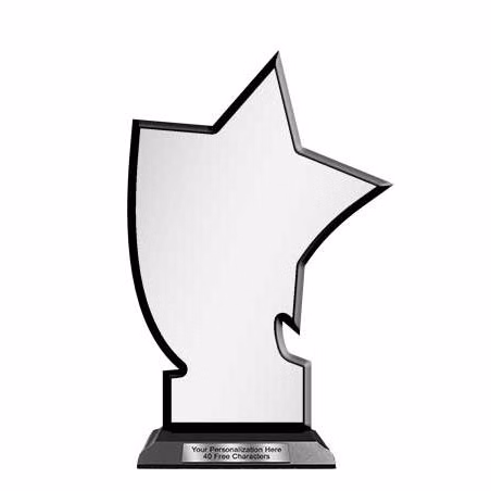 Blank Wood Trophy: 10" Shooting Star with Wood Bas