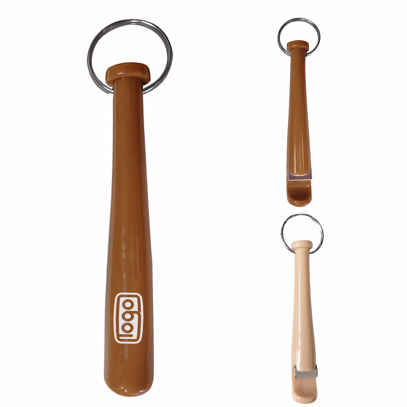 Baseball Bat Shaped Bottle Opener w/ Key Holder