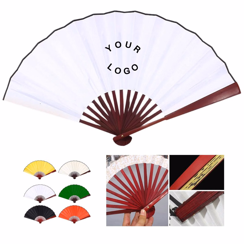 Portable Folding Fan with Bamboo Frame