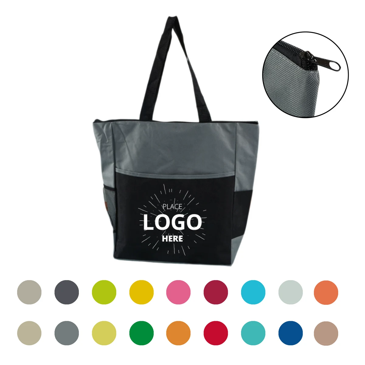 Large Zip Tote Bag, custom tote bag with logo imprint 1