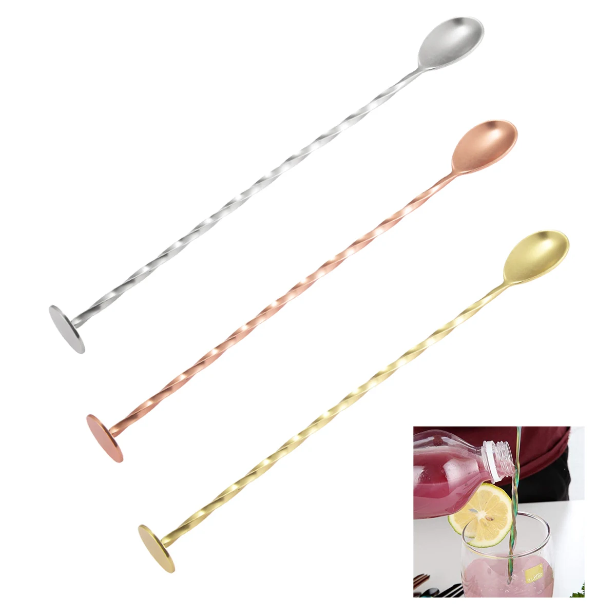 Stainless Steel Muddler Swizzle Stick Bar Spoon 1