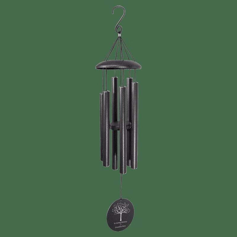 36" Black Powder Coated Aluminum Wind Chime