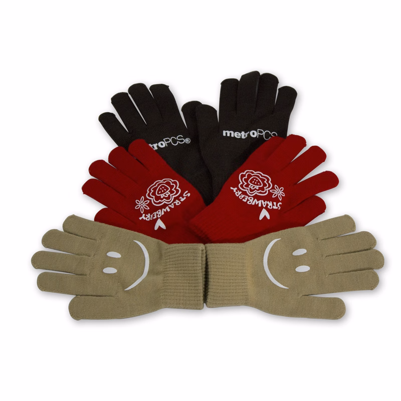 Knitted Gloves Screen Printed