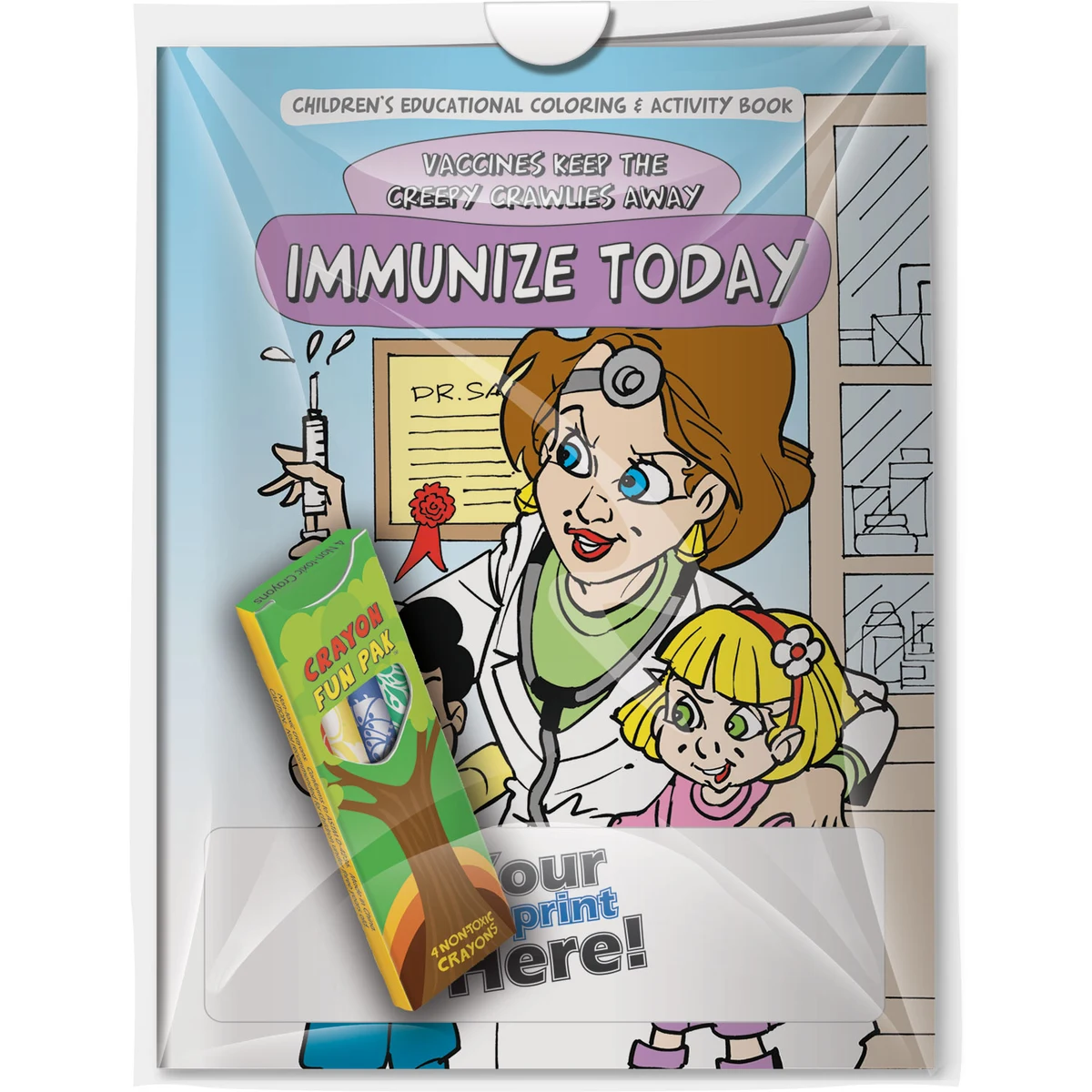 Combo Pack - CB1080 Coloring Book & 4-Pack of Crayons in a Poly Bag 1