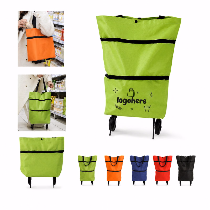MOQ 10 Reusable Rolling Grocery Tote