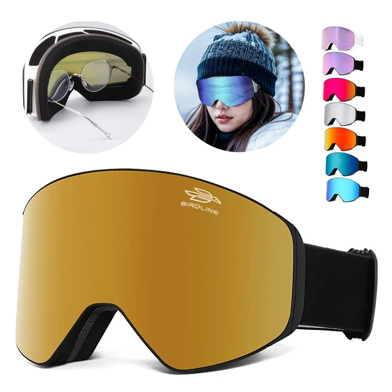 Magnetic Double-Layer Anti-Fog UV400 Protection Ski Goggles 1