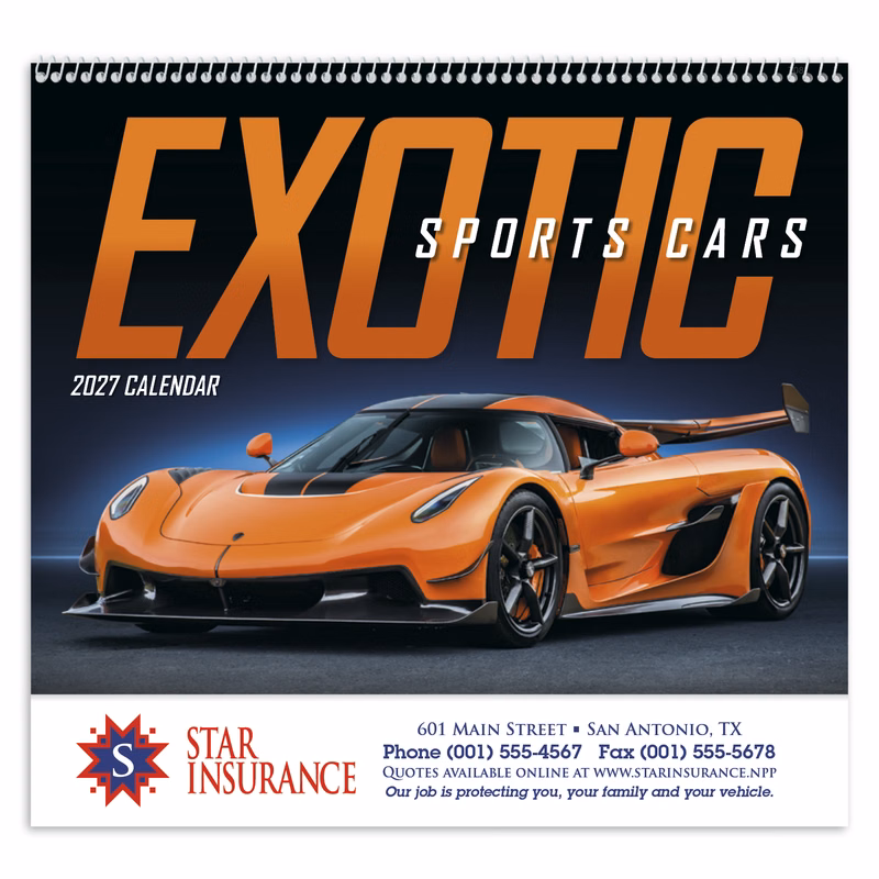 Good Value™ Exotic Sports Cars - Spiral Calendar