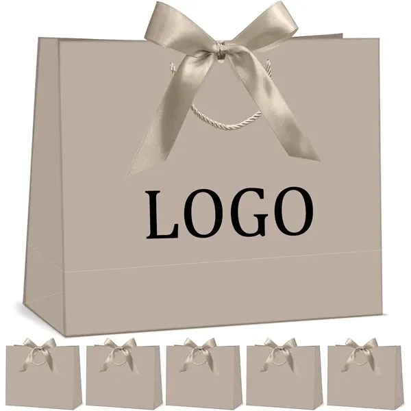 Custom 11 x 7.8 Premium Paper Shopping Bag with Handles — Reusable Trade Show Tote 1