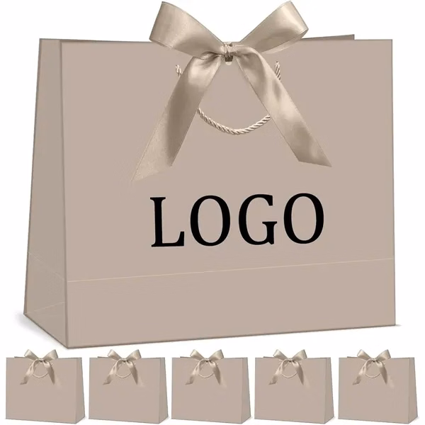 Custom 11 x 7.8 Premium Paper Shopping Bag with Handles — Reusable Trade Show Tote