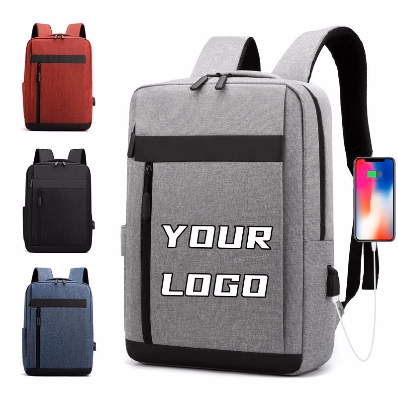 Custom Travel Laptop Backpack with External USB Charge Port