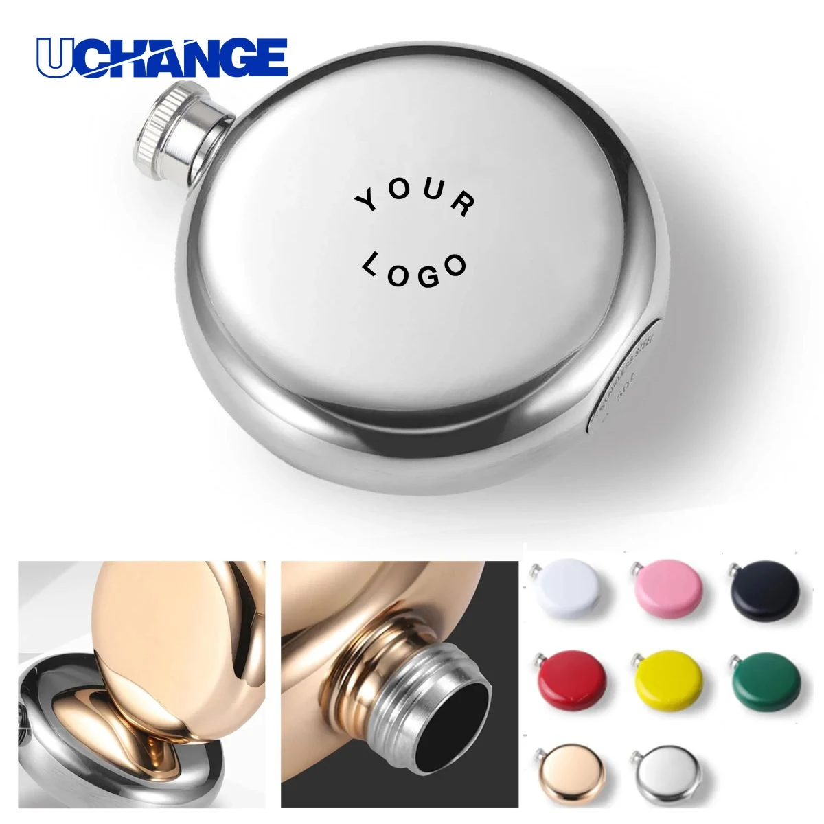 Mini Round Hip Flask Bottle 5oz for Personal Beverage Carry 1