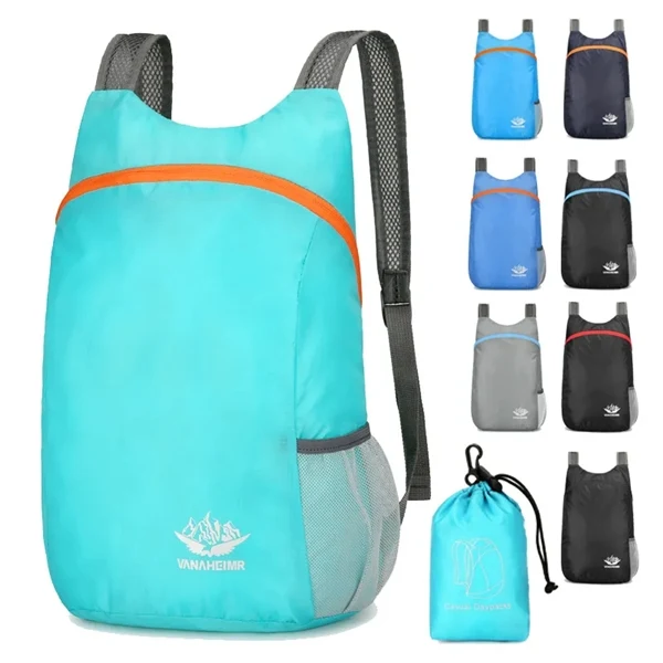 Custom PU Leather and Polyester Foldable Backpack — Water-Resistant Travel Gear 1