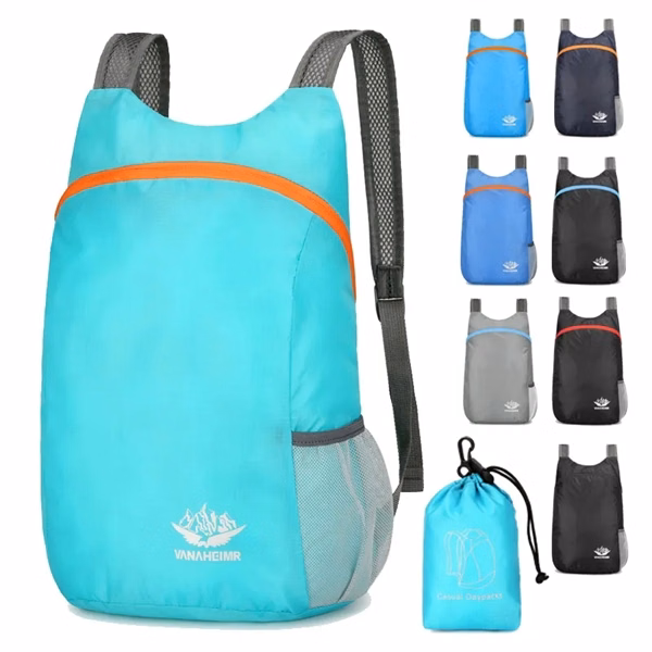 Custom PU Leather and Polyester Foldable Backpack — Water-Resistant Travel Gear