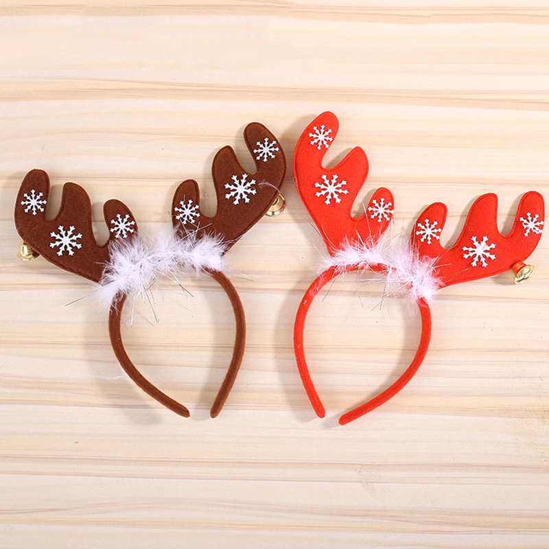 Christmas Elk Antler Head Hoop with Bell