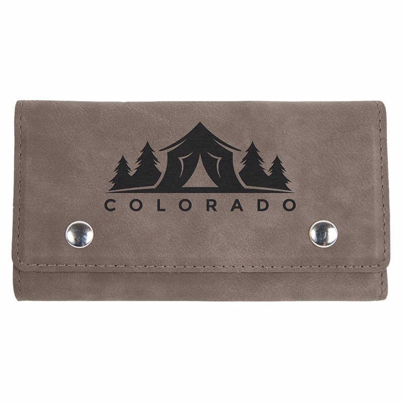 Gray Leatherette Card & Dice Set
