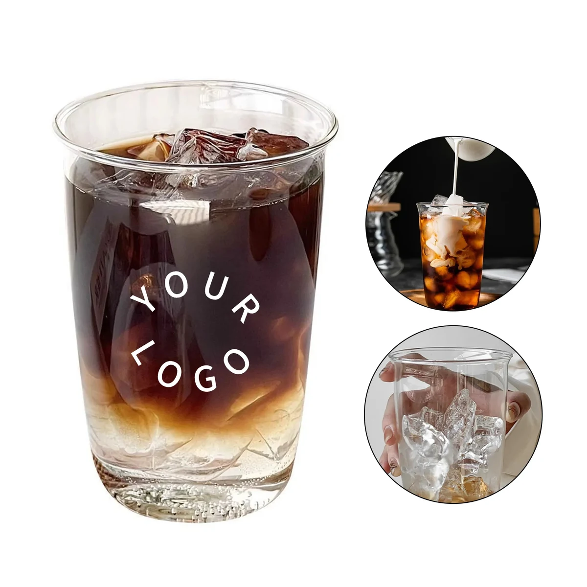14oz Clear Glass Tumbler for Cold Beverages 1