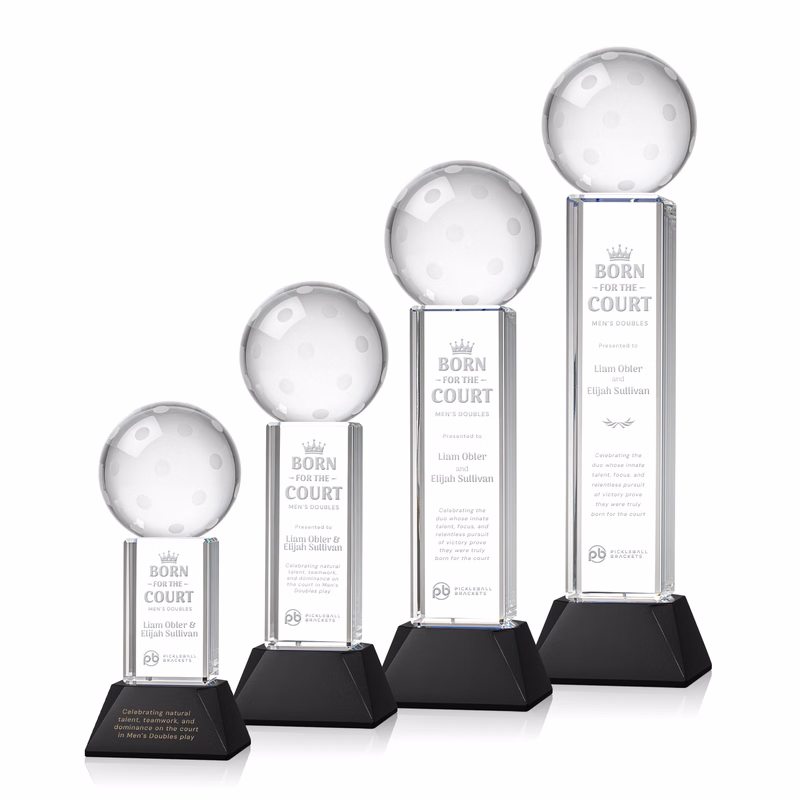 Pickleball Award on Stowe Base - Black