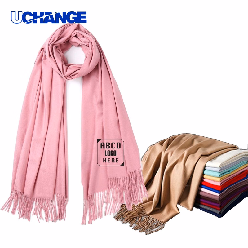 Solid Shawl Scarf with Fringes