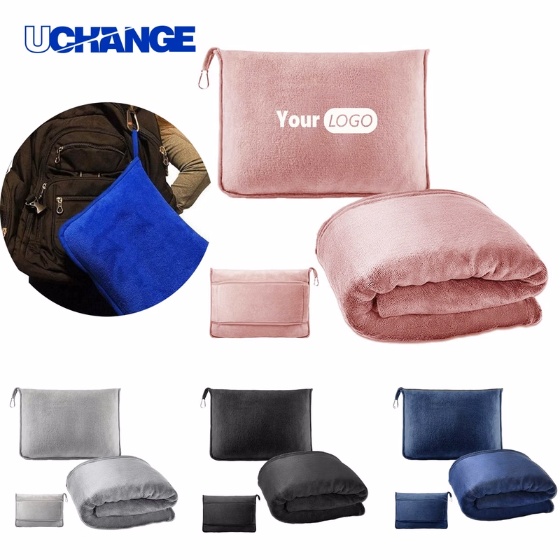 2-in-1 Blanket MOQ 50 for Travel Pillow and Warmth