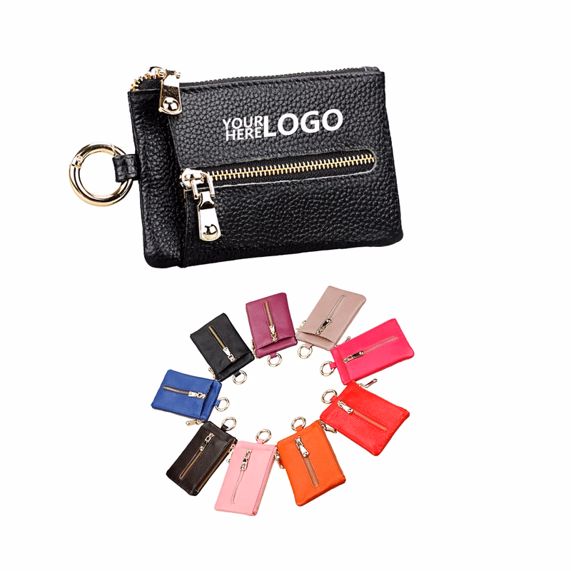 Genuine Leather Car Key Multi-Function Zipper Pouch