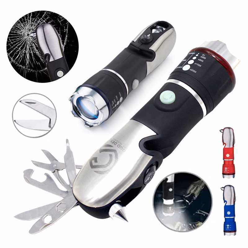 Multitool Emergency Car Window Breaker Knife Flashlight