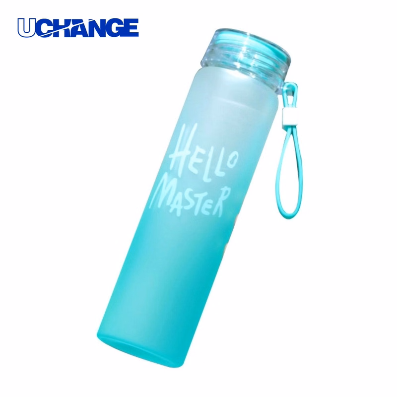 Glass Water Bottle Container with Strap (16 oz)