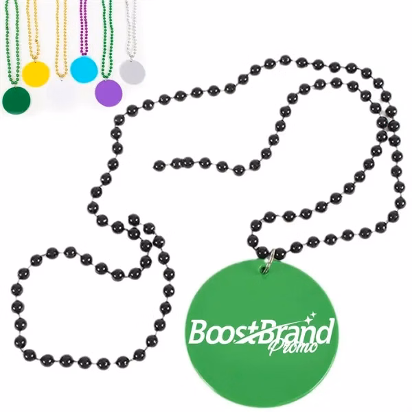 Custom Carnival Beaded Necklace 18.11" with Customizable Tags — Festival Giveaway