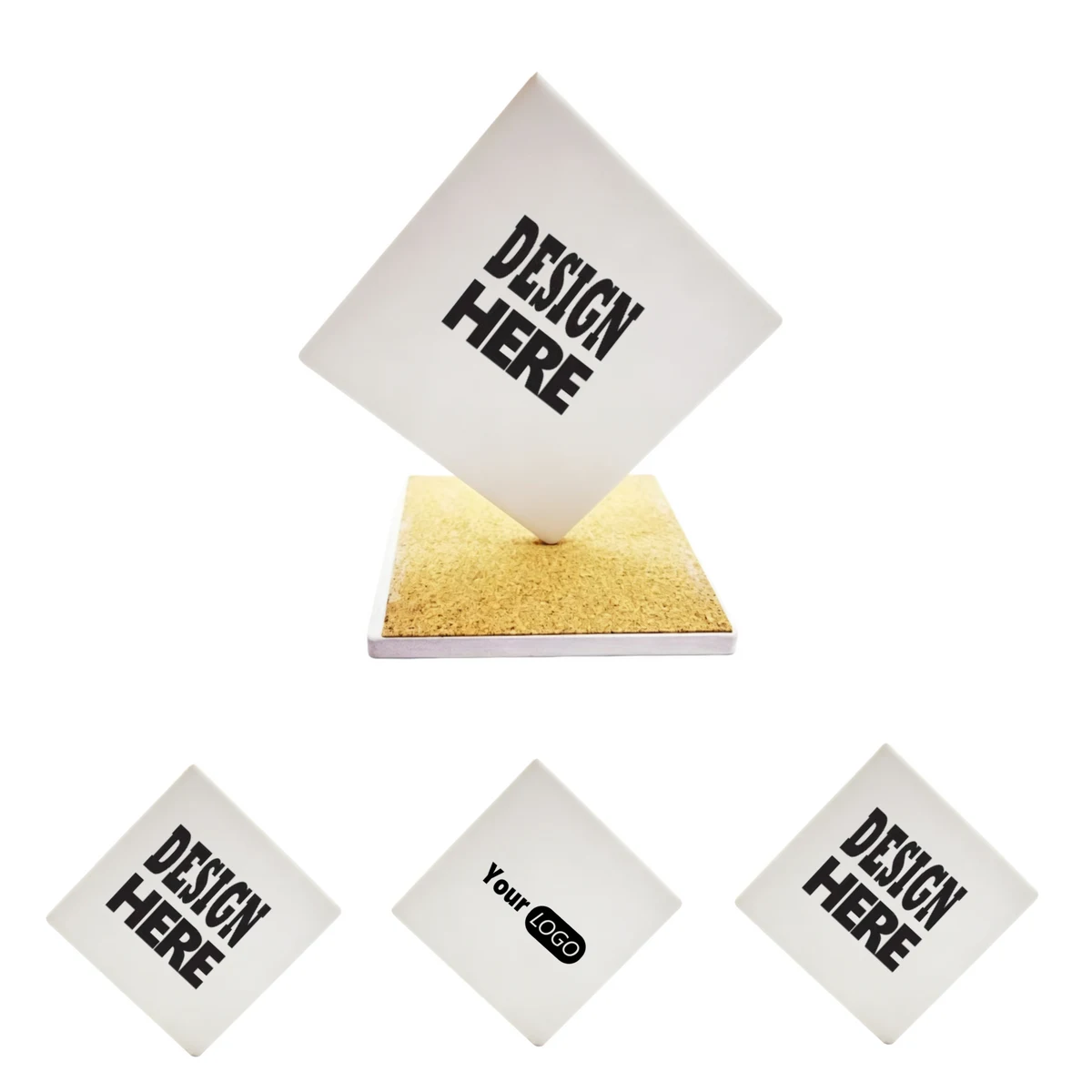 Square Ceramic Cork Coaster 1