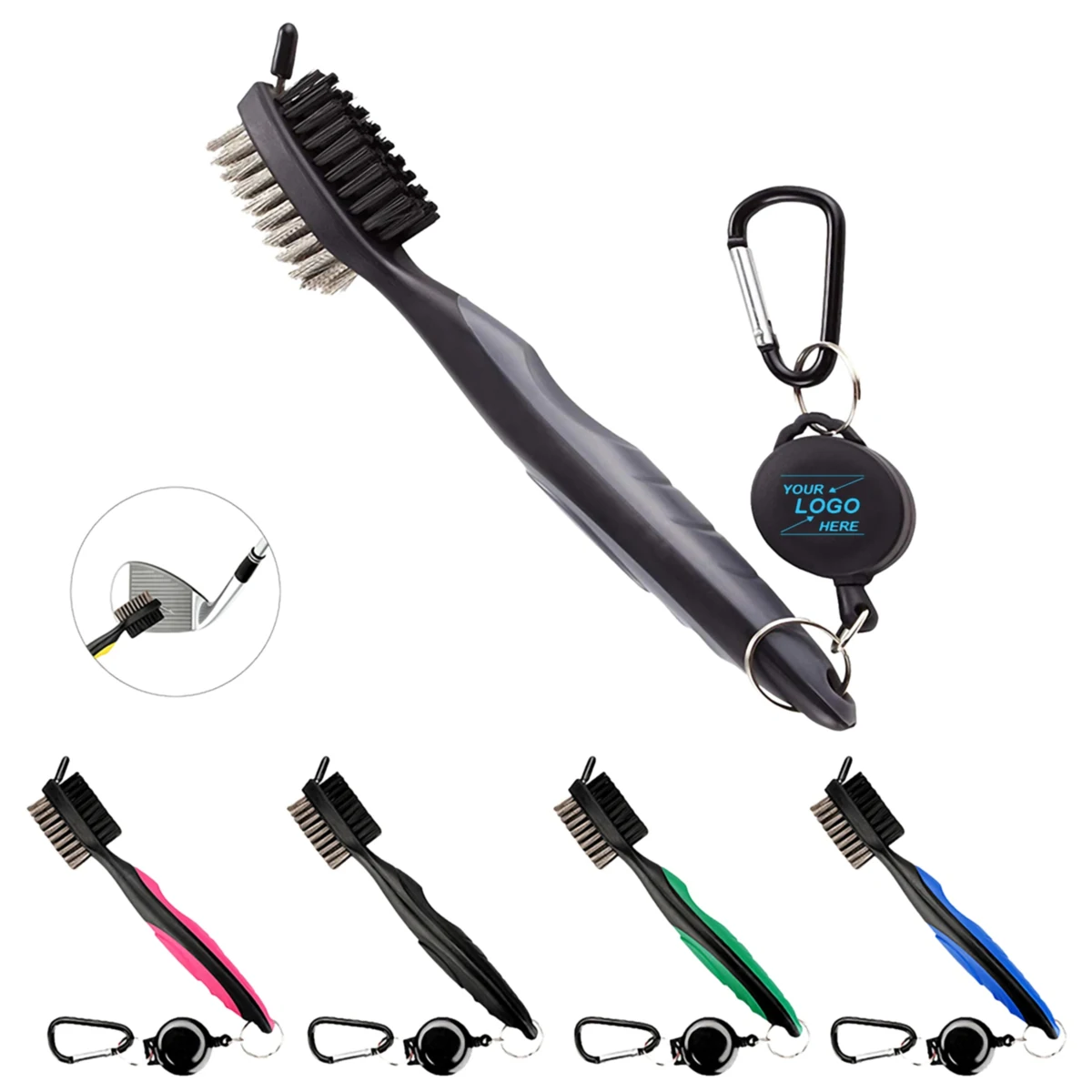 2-in-1 Retractable Golf Club Brush 1
