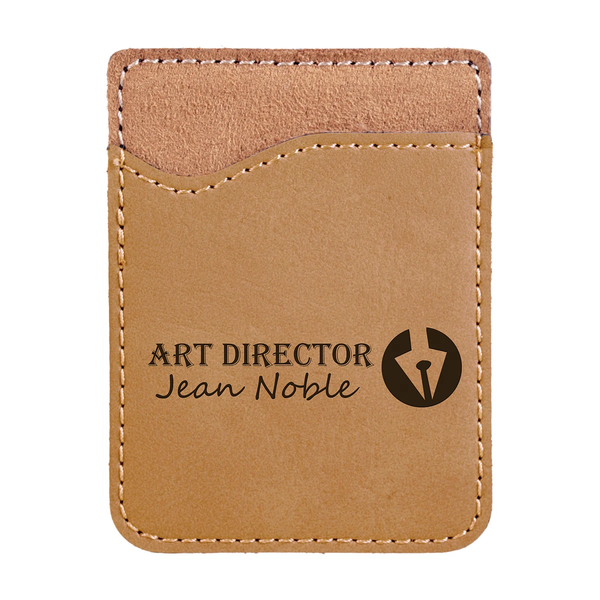 Light Brown Leatherette Phone Wallet 1