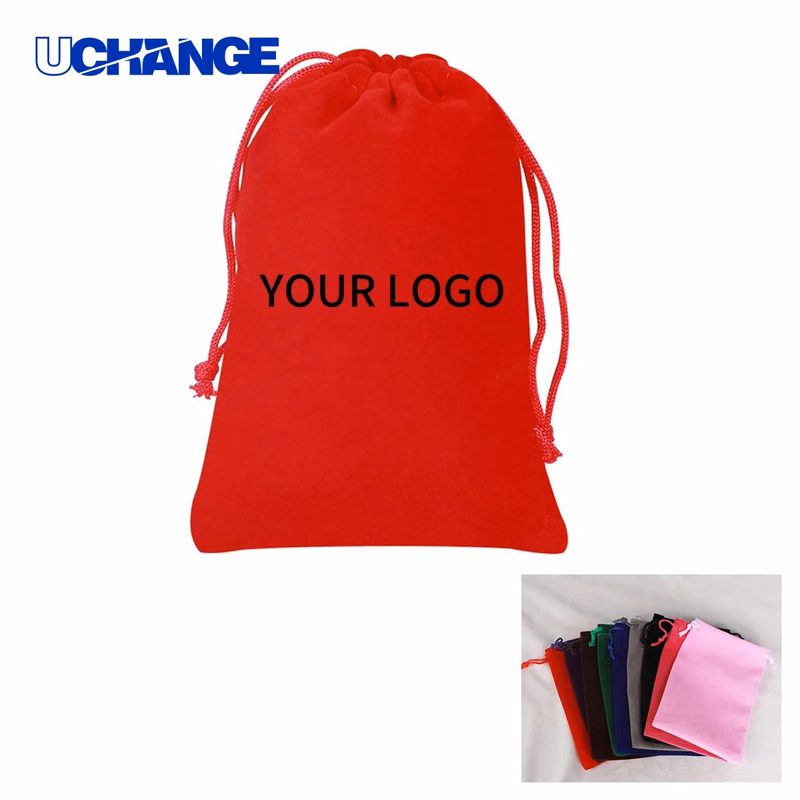 Velvet Drawstring Bag Pouch Festive for Seasonal Gifts