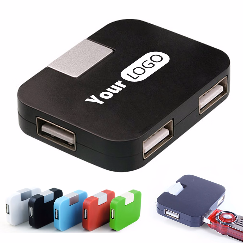 Plastic 4-Port Square Usb Hub