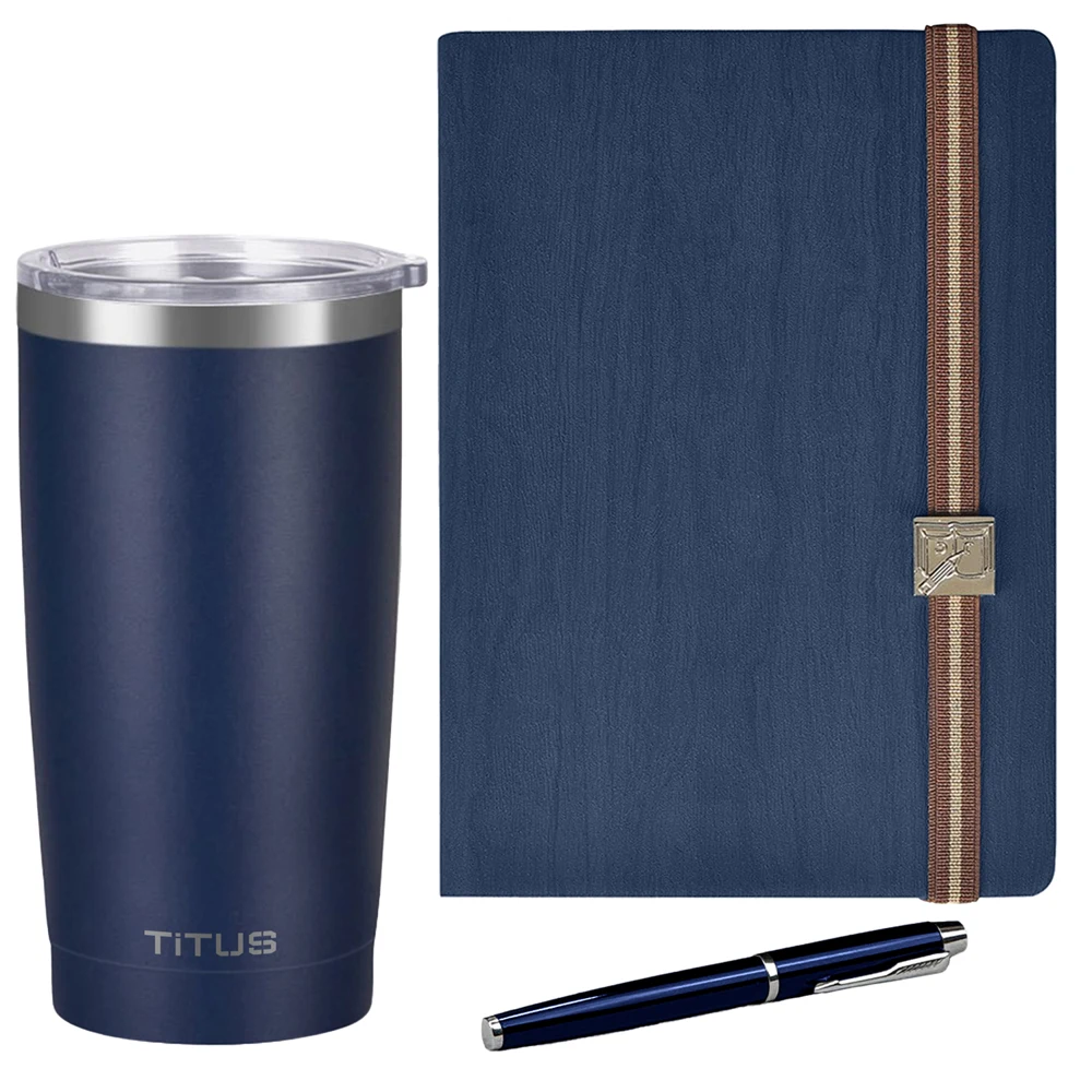 TiTUS® 20 oz Tumbler, Melange Executive Notebook & Pen Gift Set 1