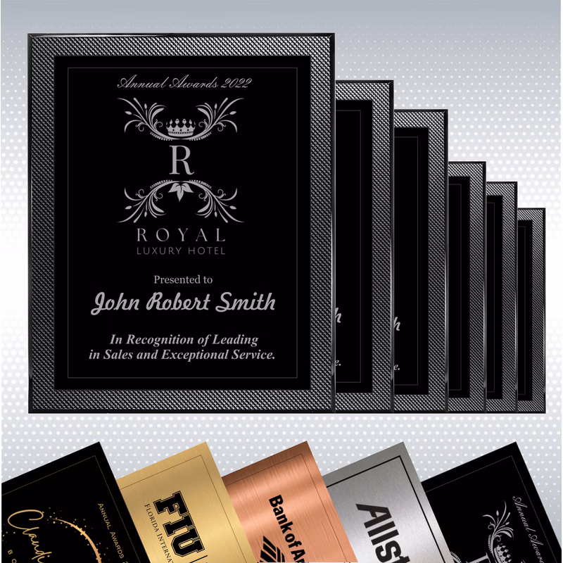 Piano Carbon Fiber Finish Plaque w/Choice of Single Plate