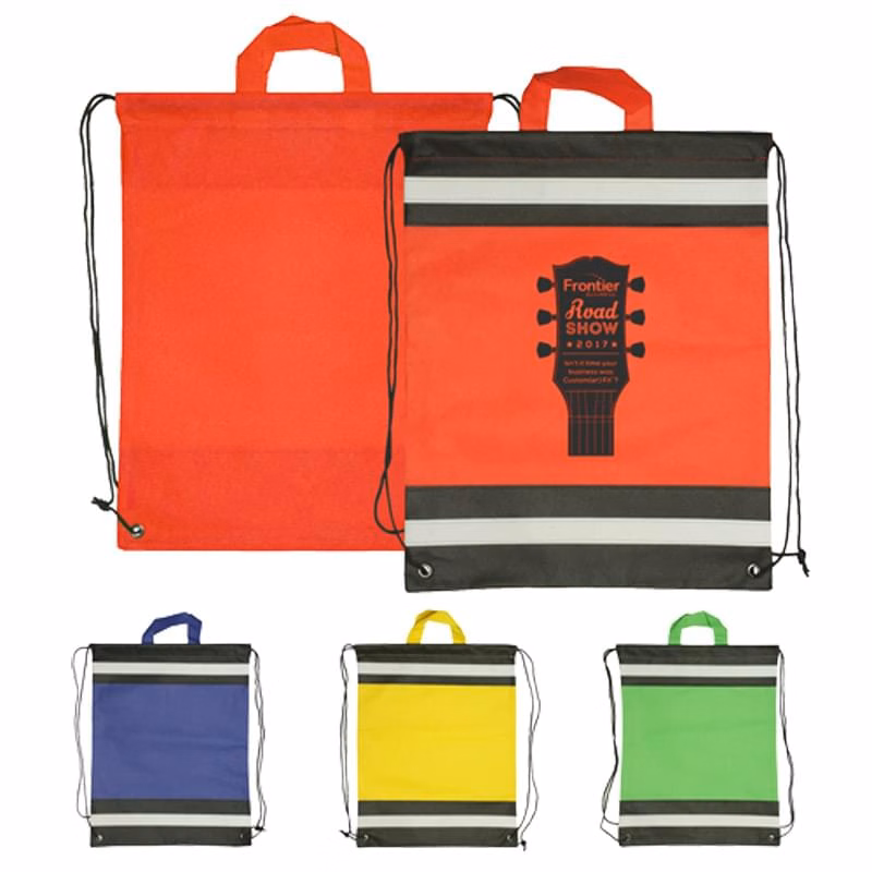 Drawstring Backpack - Non-Woven Reflective Drawstring Bags