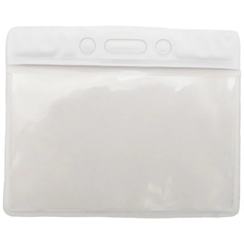 Vinyl Horizontal Top Load Badge Holder(3.69"x 3.25")(White) 1