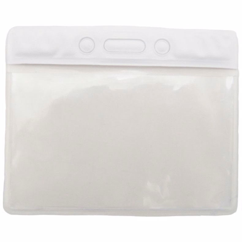 Vinyl Horizontal Top Load Badge Holder(3.69"x 3.25")(White)
