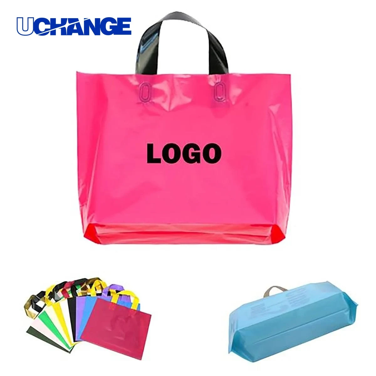 Custom Plastic Grocery Tote Bag Carrier 1