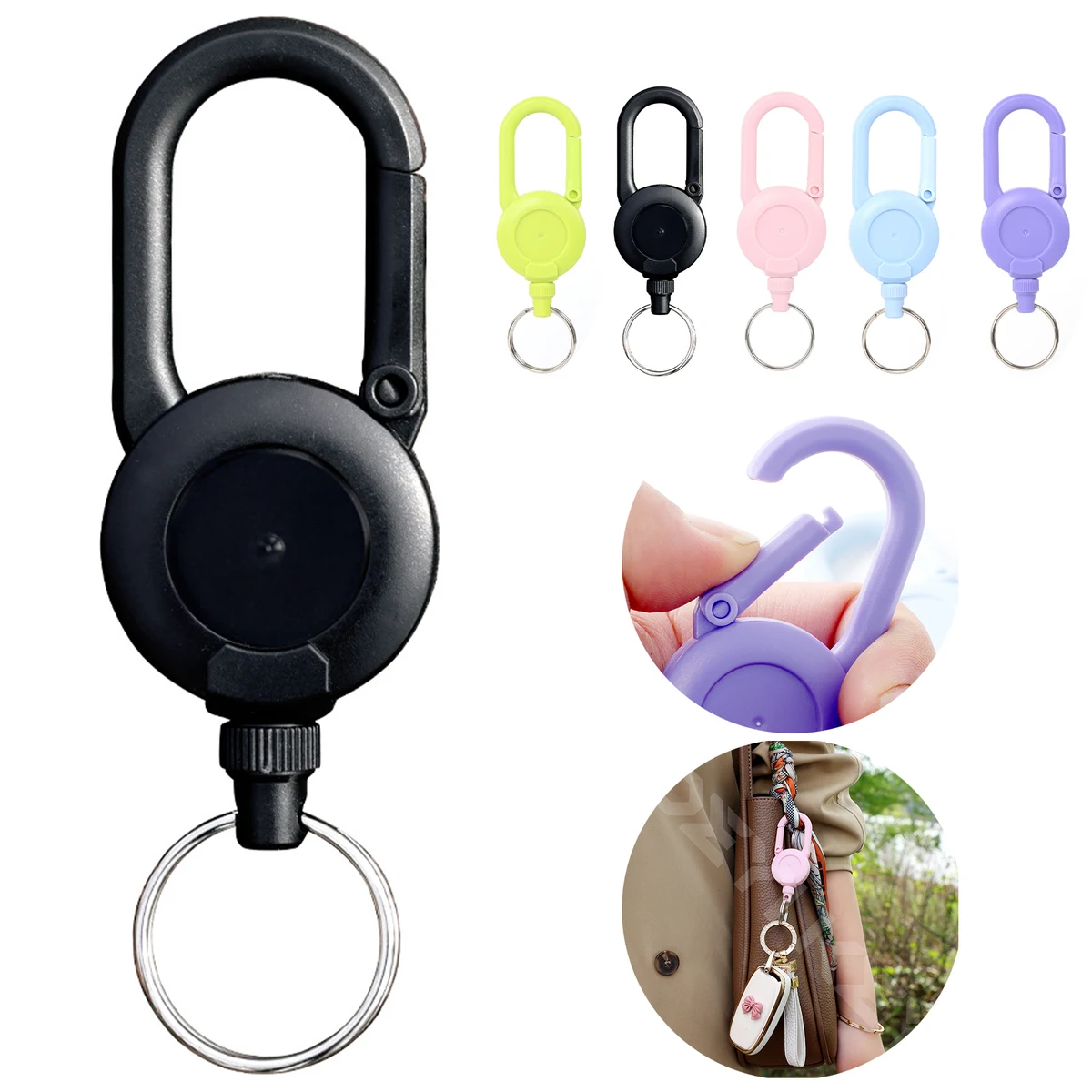Retractable Keychain Key Ring 1