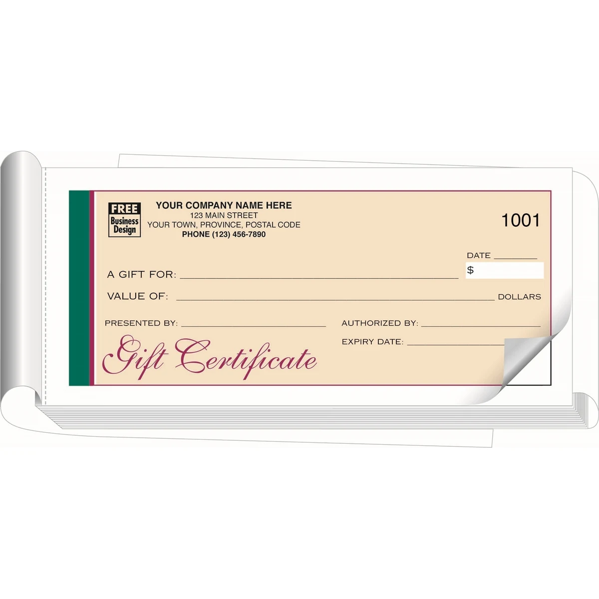 Gift Certificate Forms - Venture 1