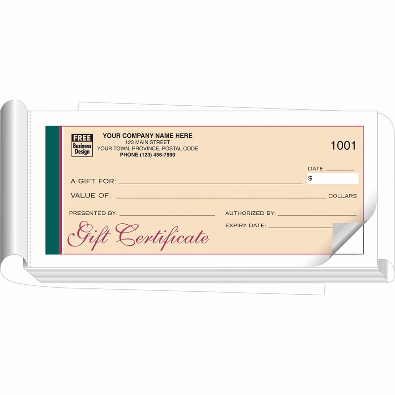 Gift Certificate Forms - Venture