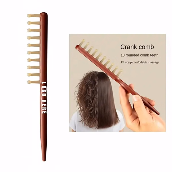 Custom 9.25 Inch Wood Wide Tooth Comb — Hair Care Detangling & Breakage Prevention Gift