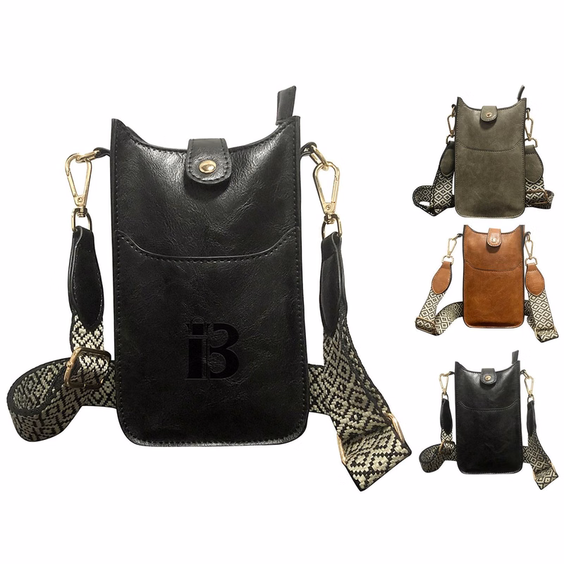 Retro vertical shoulder cell phone bag