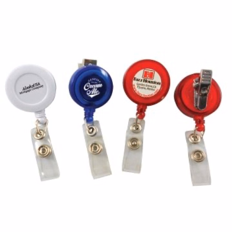 Retractable Swirl Circle Badge Holder w/ Alligator Clip (3 Days)