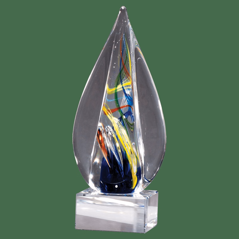 Flame Art Glass On Clear Glass