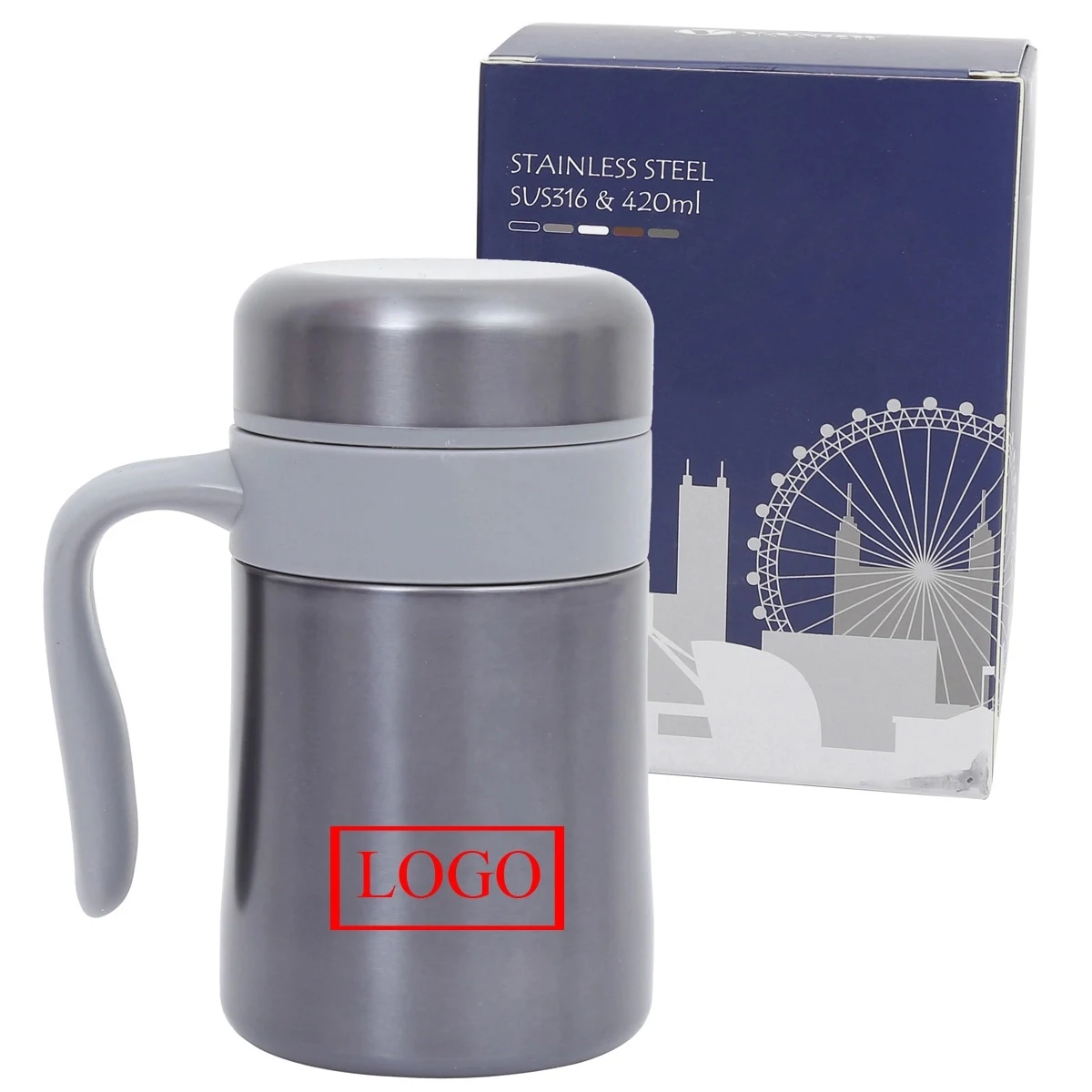 14.2oz Stainless Steel Office Mug 1