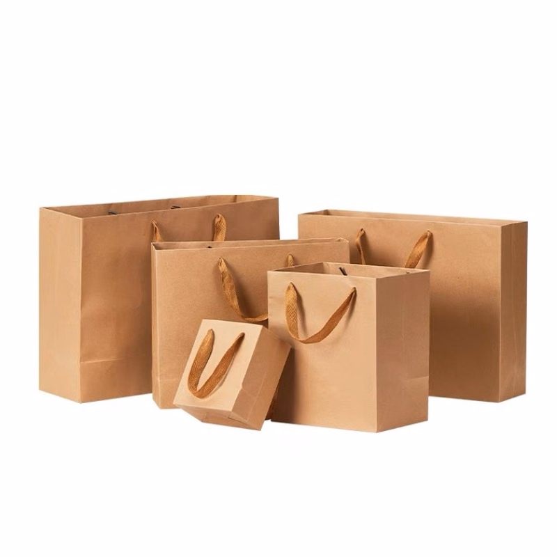 Natural Kraft Paper Bag W/ Woven Handles (13 3/4" W × 5 1/8" G × 10 1/4" H)
